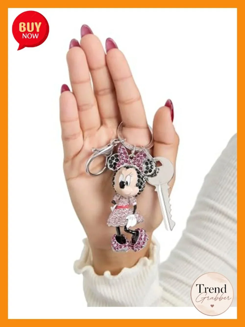 Disney Keychain Pave Crystal Official License Marie Winnie the Pooh Bag Charm